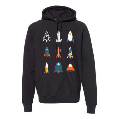 Types of Space Rockets Astronaut Gift Premium Hoodie