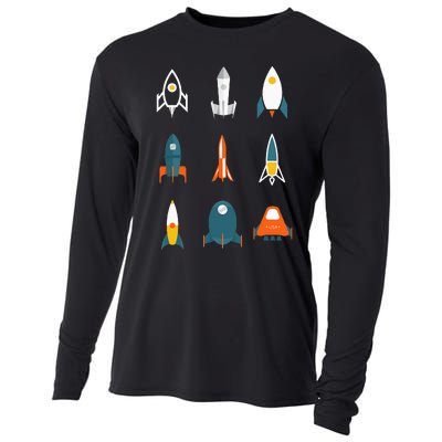 Types of Space Rockets Astronaut Gift Cooling Performance Long Sleeve Crew