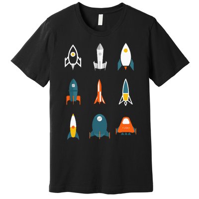 Types of Space Rockets Astronaut Gift Premium T-Shirt