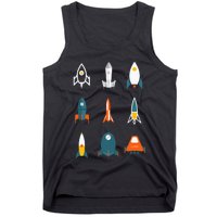 Types of Space Rockets Astronaut Gift Tank Top