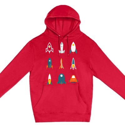 Types of Space Rockets Astronaut Gift Premium Pullover Hoodie