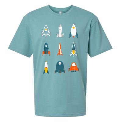 Types of Space Rockets Astronaut Gift Sueded Cloud Jersey T-Shirt