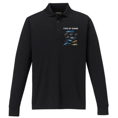 Types Of Sharks Shark Performance Long Sleeve Polo