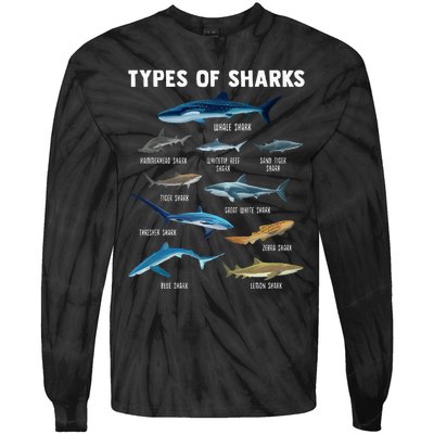 Types Of Sharks Shark Tie-Dye Long Sleeve Shirt