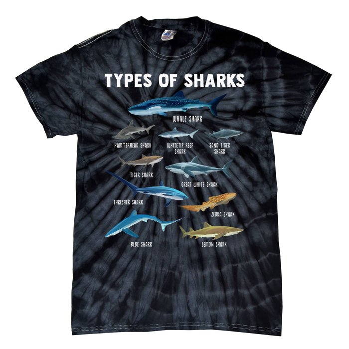 Types Of Sharks Shark Tie-Dye T-Shirt