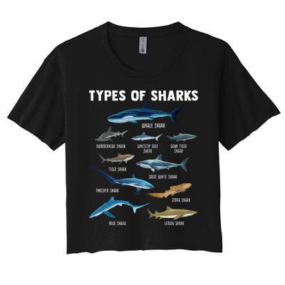 Types Of Sharks Shark Women's Crop Top Tee