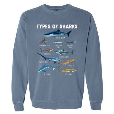 Types Of Sharks Shark Garment-Dyed Sweatshirt