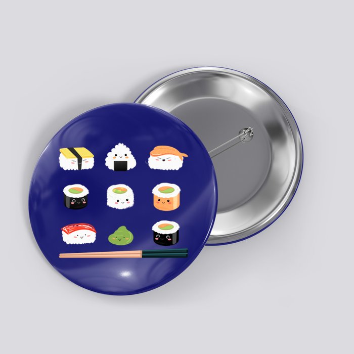 Types Of Sushi Funny Sushi Lovers Sushi Outfit Gift Button