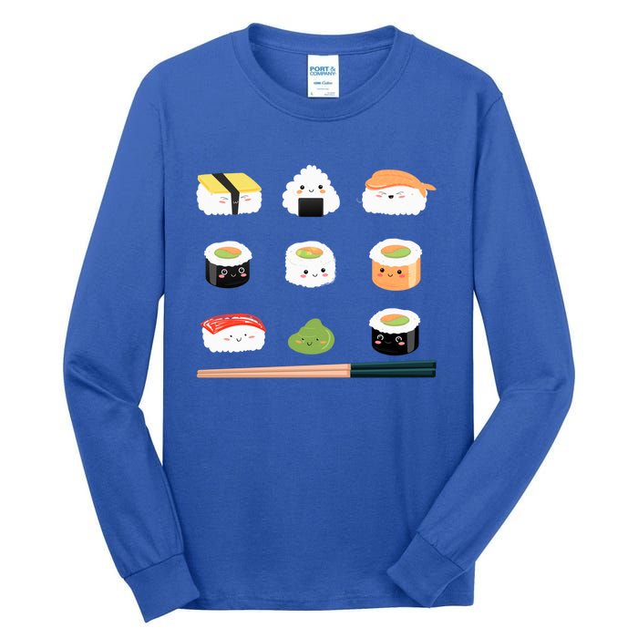 Types Of Sushi Funny Sushi Lovers Sushi Outfit Gift Tall Long Sleeve T-Shirt