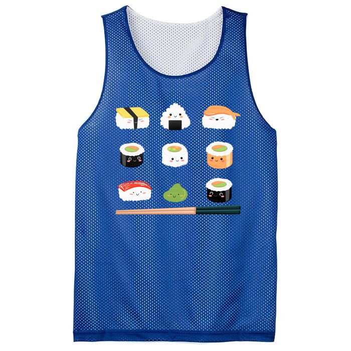 Types Of Sushi Funny Sushi Lovers Sushi Outfit Gift Mesh Reversible Basketball Jersey Tank