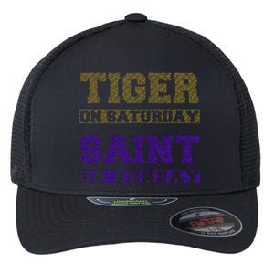 Tiger On Saturday Saint On Sunday  Flexfit Unipanel Trucker Cap