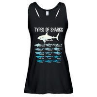 Types Of Sharks Marine Biologist 16 Shark Lovers Gift Ladies Essential Flowy Tank