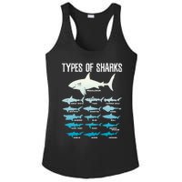 Types Of Sharks Marine Biologist 16 Shark Lovers Gift Ladies PosiCharge Competitor Racerback Tank