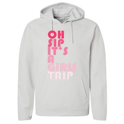 Trip Oh Sip It's A Trip Vacation Group Matching Performance Fleece Hoodie