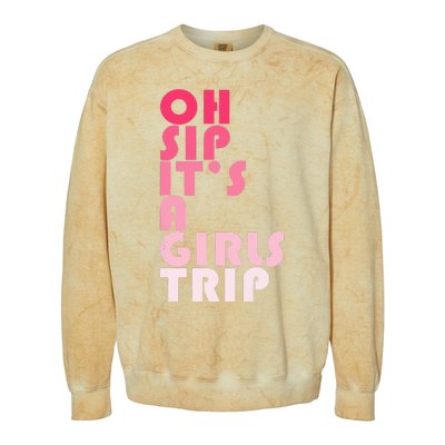 Trip Oh Sip It's A Trip Vacation Group Matching Colorblast Crewneck Sweatshirt