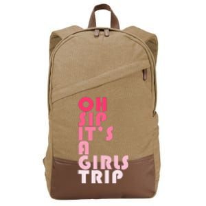 Trip Oh Sip It's A Trip Vacation Group Matching Cotton Canvas Backpack