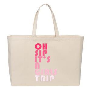 Trip Oh Sip It's A Trip Vacation Group Matching Cotton Canvas Jumbo Tote