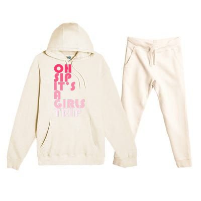 Trip Oh Sip It's A Trip Vacation Group Matching Premium Hooded Sweatsuit Set