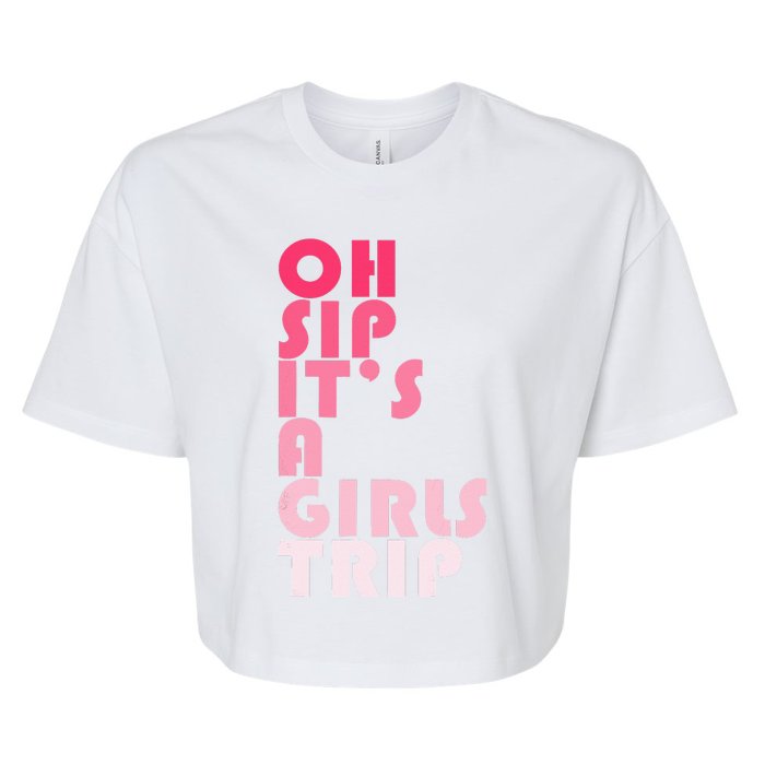 Trip Oh Sip It's A Trip Vacation Group Matching Bella+Canvas Jersey Crop Tee