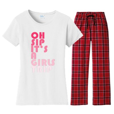 Trip Oh Sip It's A Trip Vacation Group Matching Women's Flannel Pajama Set