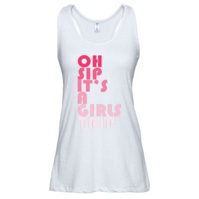 Trip Oh Sip It's A Trip Vacation Group Matching Ladies Essential Flowy Tank