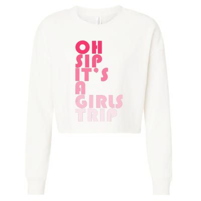 Trip Oh Sip It's A Trip Vacation Group Matching Cropped Pullover Crew