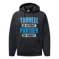 Tarheel on Saturday Panther on Sunday Fan Funny Vintage Performance Fleece Hoodie