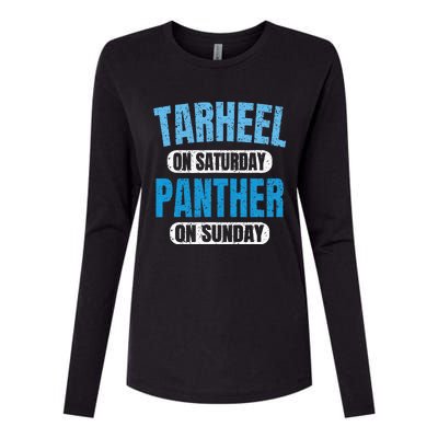 Tarheel on Saturday Panther on Sunday Fan Funny Vintage Womens Cotton Relaxed Long Sleeve T-Shirt