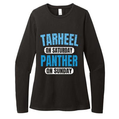 Tarheel on Saturday Panther on Sunday Fan Funny Vintage Womens CVC Long Sleeve Shirt