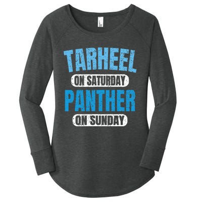 Tarheel on Saturday Panther on Sunday Fan Funny Vintage Women's Perfect Tri Tunic Long Sleeve Shirt