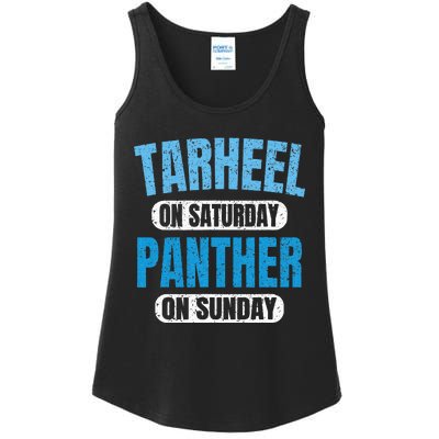 Tarheel on Saturday Panther on Sunday Fan Funny Vintage Ladies Essential Tank