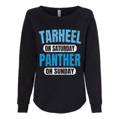 Tarheel on Saturday Panther on Sunday Fan Funny Vintage Womens California Wash Sweatshirt