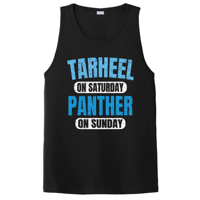 Tarheel on Saturday Panther on Sunday Fan Funny Vintage PosiCharge Competitor Tank