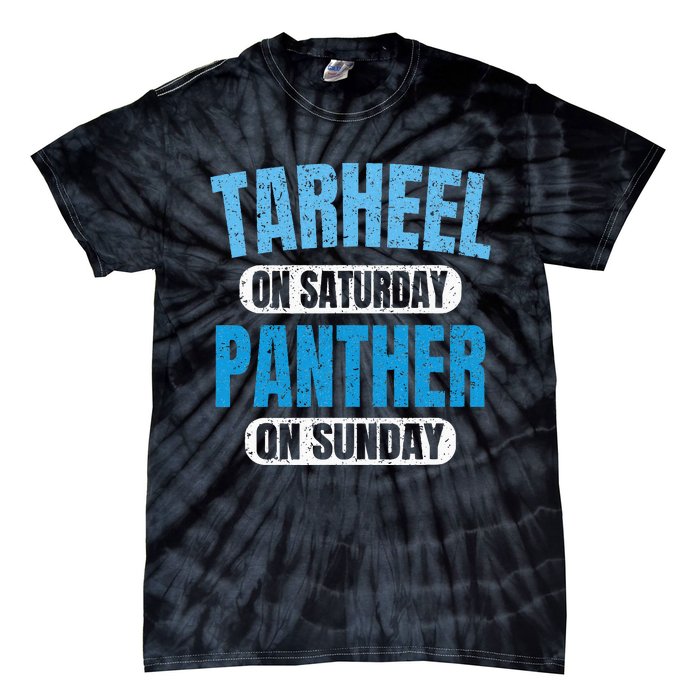 Tarheel on Saturday Panther on Sunday Fan Funny Vintage Tie-Dye T-Shirt