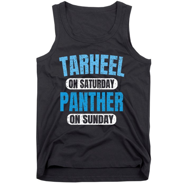 Tarheel on Saturday Panther on Sunday Fan Funny Vintage Tank Top