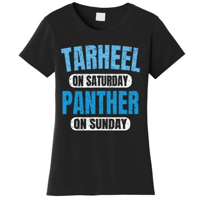 Tarheel on Saturday Panther on Sunday Fan Funny Vintage Women's T-Shirt