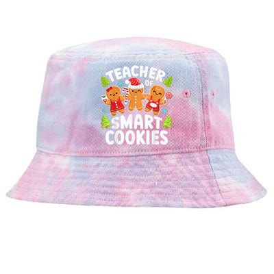 Teacher of Smart Cookies Christmas Cute Gingerbread Cookies Tie-Dyed Bucket Hat