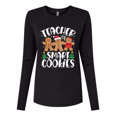 Teacher Of Smart Cookies Gingerbread Christmas Teachers Womens Cotton Relaxed Long Sleeve T-Shirt