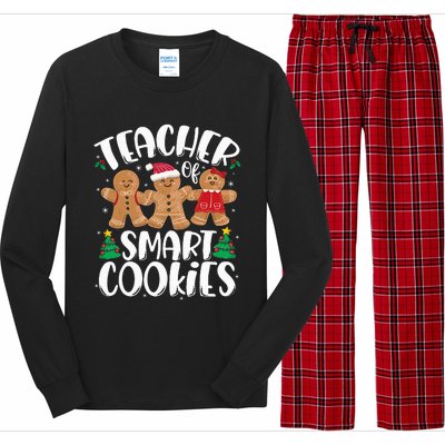 Teacher Of Smart Cookies Gingerbread Christmas Teachers Long Sleeve Pajama Set