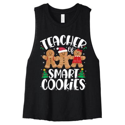 Teacher Of Smart Cookies Gingerbread Christmas Teachers Women's Racerback Cropped Tank