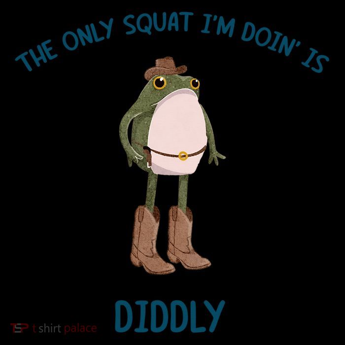 The Only Squat I'M Doin' Is Diddly Frog Meme Vintage Flat Bill Trucker Hat