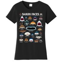 Types Of Sharks Faces Identification Birthday School Women's T-Shirt