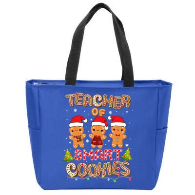 Teacher Of Smart Cookies Christmas Teacher Holiday Gift Zip Tote Bag