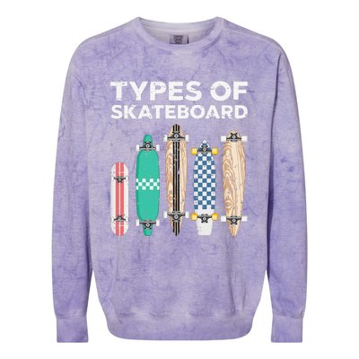 Types of skateboards skateboarding skating Colorblast Crewneck Sweatshirt