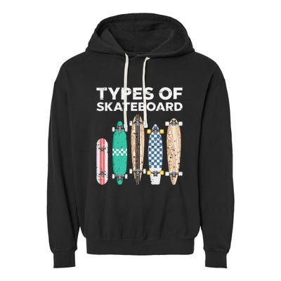 Types of skateboards skateboarding skating Garment-Dyed Fleece Hoodie