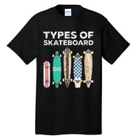 Types of skateboards skateboarding skating Tall T-Shirt