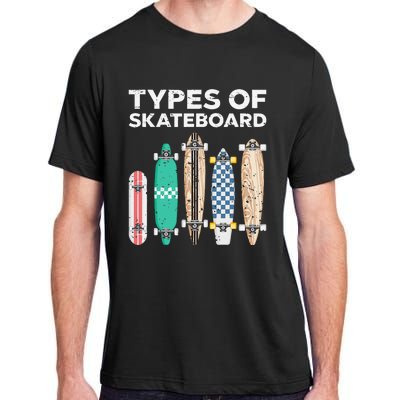 Types of skateboards skateboarding skating Adult ChromaSoft Performance T-Shirt