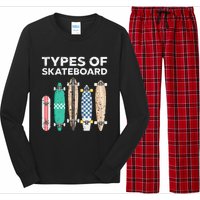 Types of skateboards skateboarding skating Long Sleeve Pajama Set