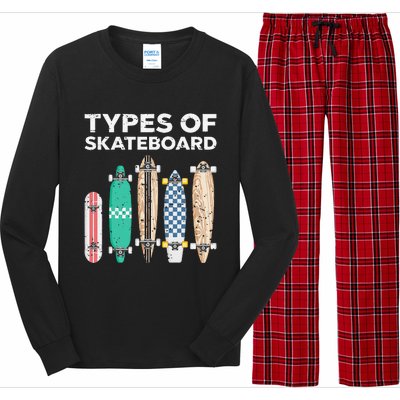 Types of skateboards skateboarding skating Long Sleeve Pajama Set