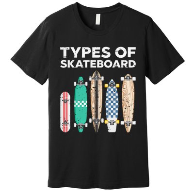 Types of skateboards skateboarding skating Premium T-Shirt